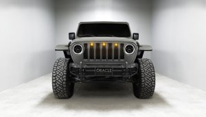 Jeep Gladiator Headlight Assemblies - ORACLE Lighting - 7in. High Powered LED with Pre-Installed ORACLE Halo Rings - White - `19-`27